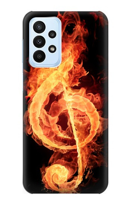 S0493 Music Note Burn Hülle Schutzhülle Taschen für Samsung Galaxy A23