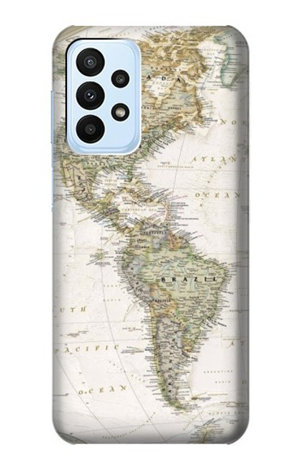 S0604 World Map Hülle Schutzhülle Taschen für Samsung Galaxy A23