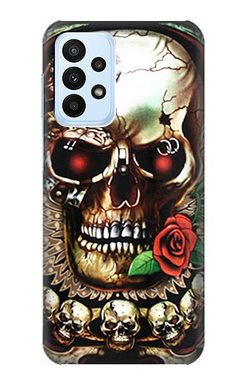 S0753 Skull Wing Rose Punk Hülle Schutzhülle Taschen für Samsung Galaxy A23
