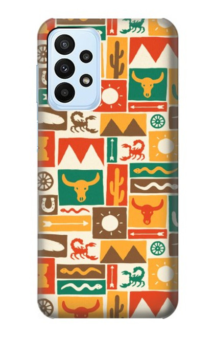 S1873 Western Pattern Hülle Schutzhülle Taschen für Samsung Galaxy A23