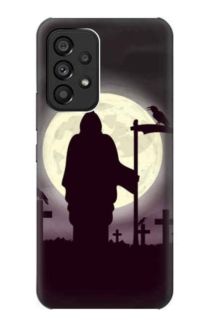 S3262 Grim Reaper Night Moon Cemetery Hülle Schutzhülle Taschen für Samsung Galaxy A53 5G