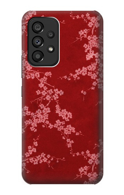 S3817 Red Floral Cherry blossom Pattern Hülle Schutzhülle Taschen für Samsung Galaxy A53 5G