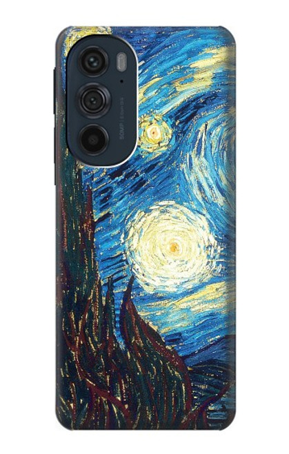 S0582 Van Gogh Starry Nights Hülle Schutzhülle Taschen für Motorola Edge 30 Pro