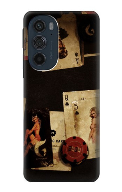 S1069 Old Vintage Sexy Poker Hülle Schutzhülle Taschen für Motorola Edge 30 Pro