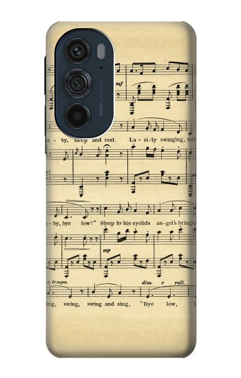 S2504 Vintage Music Sheet Hülle Schutzhülle Taschen für Motorola Edge 30 Pro