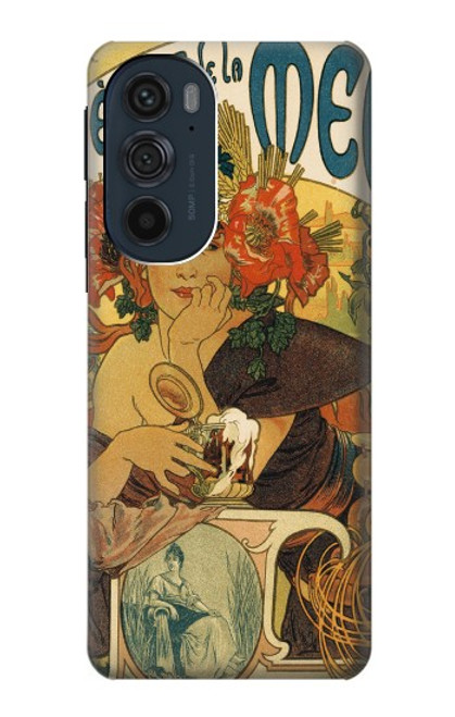 S2740 Alphonse Mucha Bieres De La Muse Hülle Schutzhülle Taschen für Motorola Edge 30 Pro