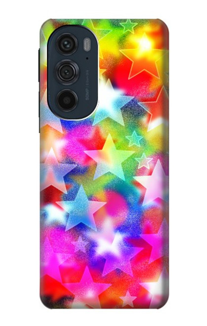 S3292 Colourful Disco Star Hülle Schutzhülle Taschen für Motorola Edge 30 Pro