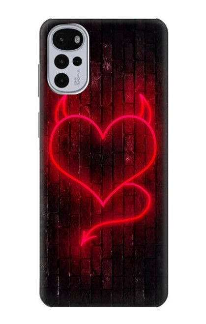 S3682 Devil Heart Hülle Schutzhülle Taschen für Motorola Moto G22