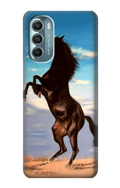 S0934 Wild Black Horse Hülle Schutzhülle Taschen für Motorola Moto G Stylus 5G (2022)