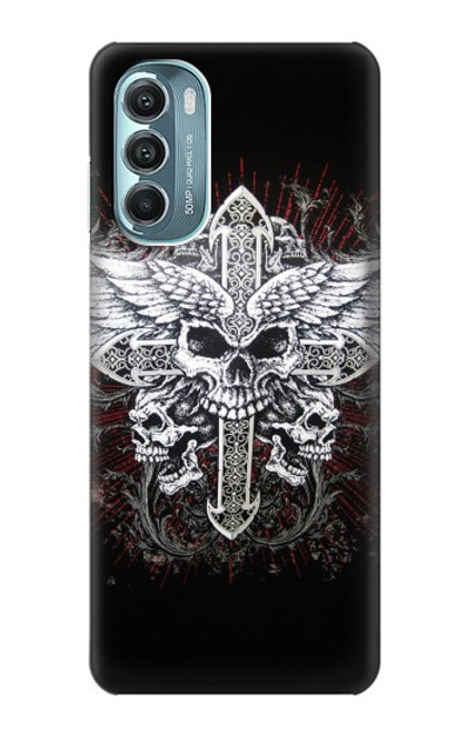 S1434 Skull Wing Tattoo Biker Hülle Schutzhülle Taschen für Motorola Moto G Stylus 5G (2022)
