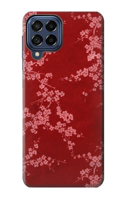 S3817 Red Floral Cherry blossom Pattern Hülle Schutzhülle Taschen für Samsung Galaxy M53