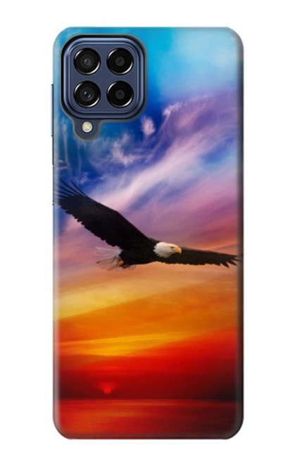 S3841 Bald Eagle Flying Colorful Sky Hülle Schutzhülle Taschen für Samsung Galaxy M53