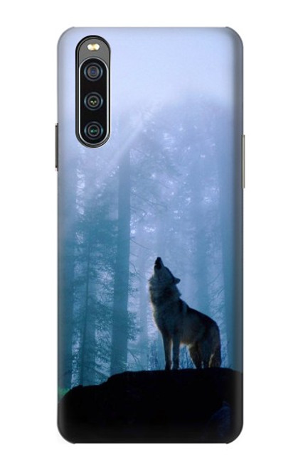 S0935 Wolf Howling in Forest Hülle Schutzhülle Taschen für Sony Xperia 10 IV