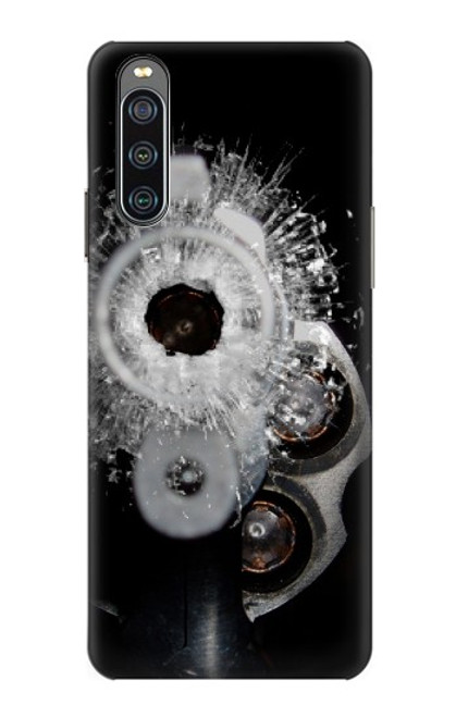 S2387 Gun Bullet Hole Glass Hülle Schutzhülle Taschen für Sony Xperia 10 IV