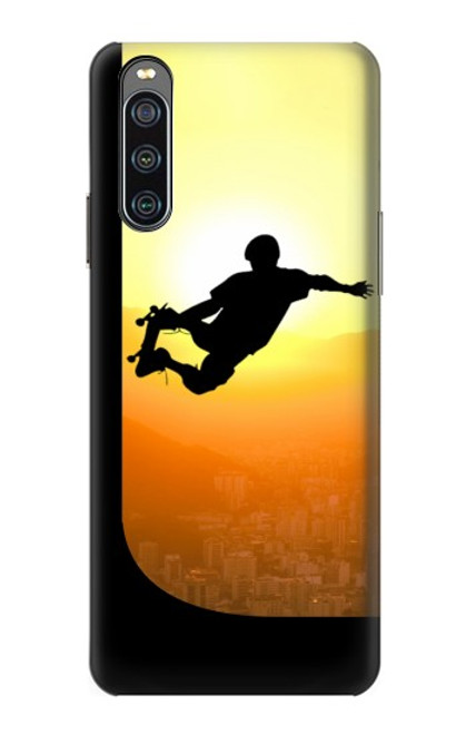 S2676 Extreme Skateboard Sunset Hülle Schutzhülle Taschen für Sony Xperia 10 IV