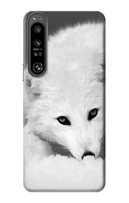 S2569 White Arctic Fox Hülle Schutzhülle Taschen für Sony Xperia 1 IV
