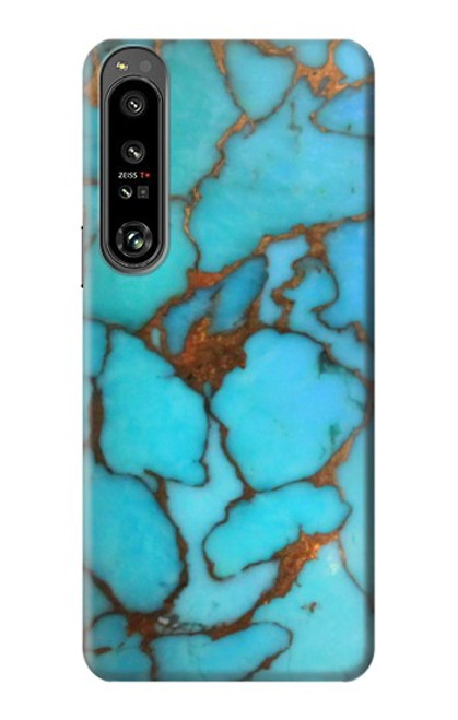 S2685 Aqua Turquoise Gemstone Graphic Printed Hülle Schutzhülle Taschen für Sony Xperia 1 IV