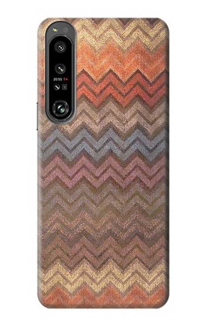 S3752 Zigzag Fabric Pattern Graphic Printed Hülle Schutzhülle Taschen für Sony Xperia 1 IV