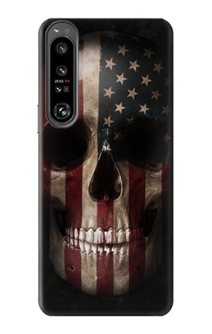 S3850 American Flag Skull Hülle Schutzhülle Taschen für Sony Xperia 1 IV