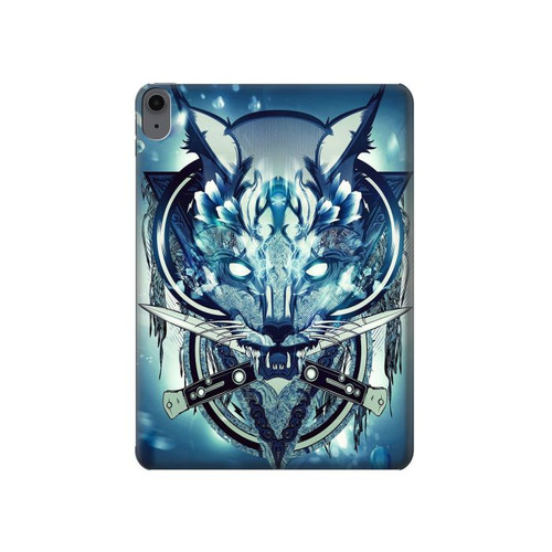 S1135 Wolf with knives Rock Hülle Schutzhülle Taschen für iPad Air (2020, 2022), Air 11 (2024,2025,2026), Pro 11 (2022)