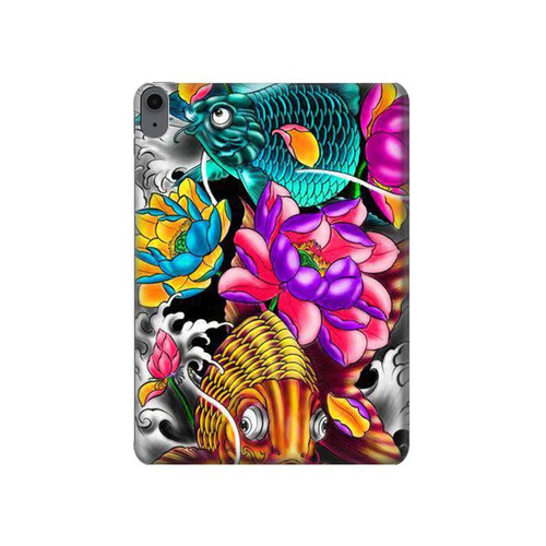 S1630 Fish Japanese Oriental Tattoo Hülle Schutzhülle Taschen für iPad Air (2022, 2020), Air 11 (2024,2025), Pro 11 (2022)