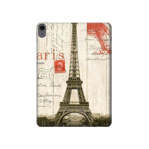 S2108 Eiffel Tower Paris Postcard Hülle Schutzhülle Taschen für iPad Air (2022, 2020), Air 11 (2024,2025), Pro 11 (2022)