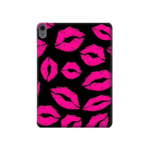 S2933 Pink Lips Kisses on Black Hülle Schutzhülle Taschen für iPad Air (2020, 2022), Air 11 (2024,2025,2026), Pro 11 (2022)