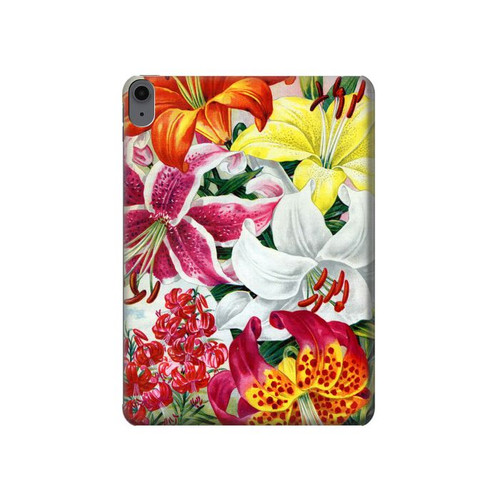 S3205 Retro Art Flowers Hülle Schutzhülle Taschen für iPad Air (2020, 2022), Air 11 (2024,2025,2026), Pro 11 (2022)