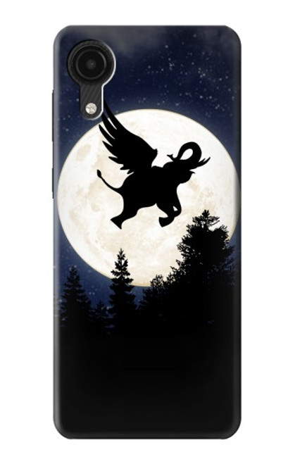 S3323 Flying Elephant Full Moon Night Hülle Schutzhülle Taschen für Samsung Galaxy A03 Core