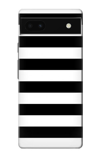 S1596 Black and White Striped Hülle Schutzhülle Taschen für Google Pixel 6a