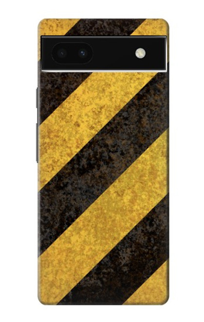 S2231 Yellow and Black Line Hazard Striped Hülle Schutzhülle Taschen für Google Pixel 6a