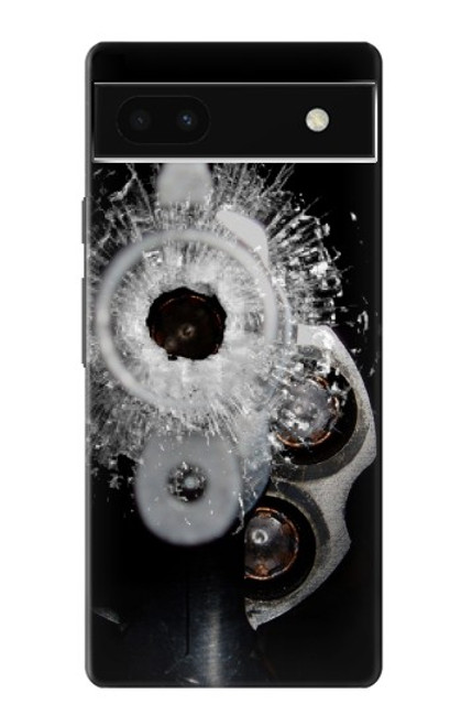 S2387 Gun Bullet Hole Glass Hülle Schutzhülle Taschen für Google Pixel 6a