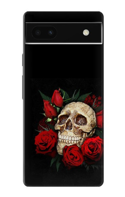S3753 Dark Gothic Goth Skull Roses Hülle Schutzhülle Taschen für Google Pixel 6a