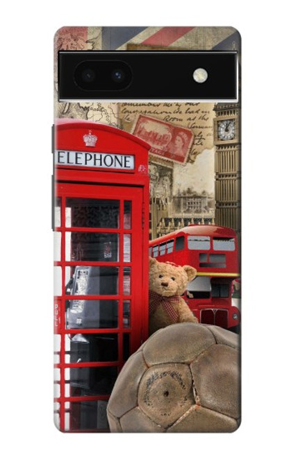 S3856 Vintage London British Hülle Schutzhülle Taschen für Google Pixel 6a