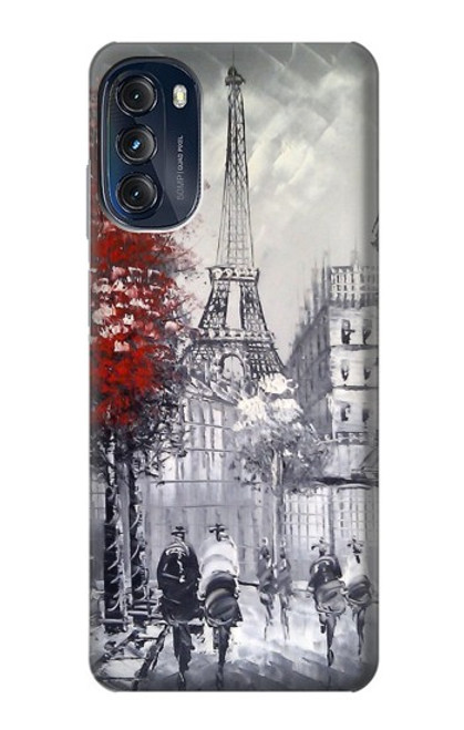 S1295 Eiffel Painting of Paris Hülle Schutzhülle Taschen für Motorola Moto G (2022)