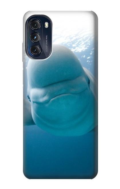 S1801 Beluga Whale Smile Whale Hülle Schutzhülle Taschen für Motorola Moto G (2022)