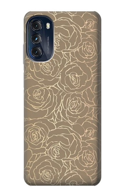 S3466 Gold Rose Pattern Hülle Schutzhülle Taschen für Motorola Moto G (2022)