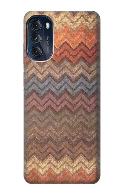 S3752 Zigzag Fabric Pattern Graphic Printed Hülle Schutzhülle Taschen für Motorola Moto G (2022)