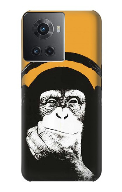 S2324 Funny Monkey with Headphone Pop Music Hülle Schutzhülle Taschen für OnePlus Ace