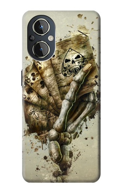 S0550 Skull Card Poker Hülle Schutzhülle Taschen für OnePlus Nord N20 5G