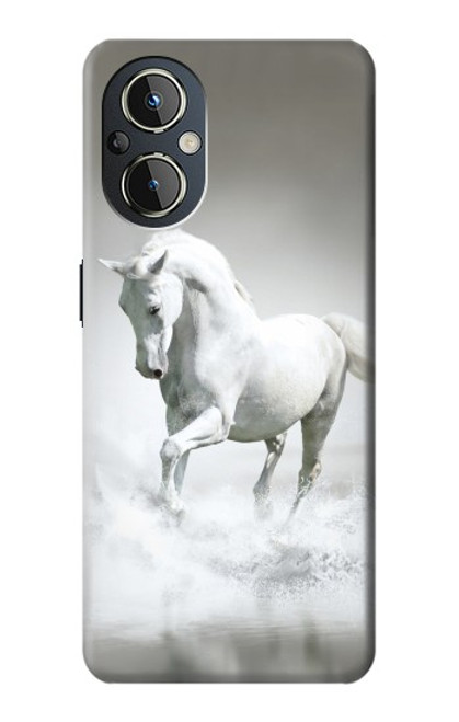 S0932 White Horse Hülle Schutzhülle Taschen für OnePlus Nord N20 5G