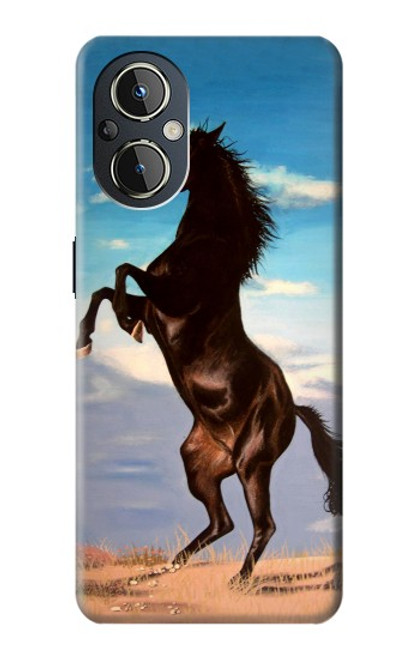 S0934 Wild Black Horse Hülle Schutzhülle Taschen für OnePlus Nord N20 5G