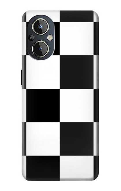 S2492 Black and White Check Hülle Schutzhülle Taschen für OnePlus Nord N20 5G