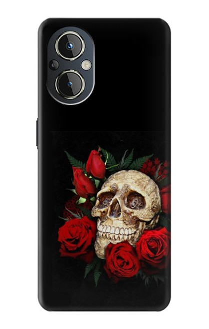 S3753 Dark Gothic Goth Skull Roses Hülle Schutzhülle Taschen für OnePlus Nord N20 5G