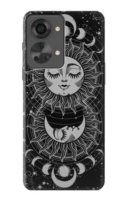 S3854 Mystical Sun Face Crescent Moon Hülle Schutzhülle Taschen für OnePlus Nord 2T