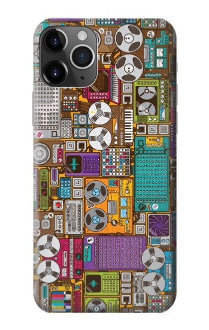 S3879 Retro Music Doodle Hülle Schutzhülle Taschen für iPhone 11 Pro Max