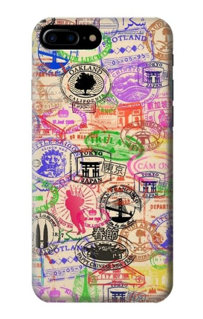 S3904 Travel Stamps Hülle Schutzhülle Taschen für iPhone 7 Plus, iPhone 8 Plus