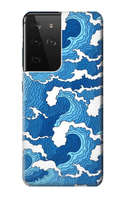 S3901 Aesthetic Storm Ocean Waves Hülle Schutzhülle Taschen für Samsung Galaxy S21 Ultra 5G