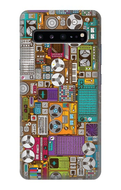 S3879 Retro Music Doodle Hülle Schutzhülle Taschen für Samsung Galaxy S10 5G