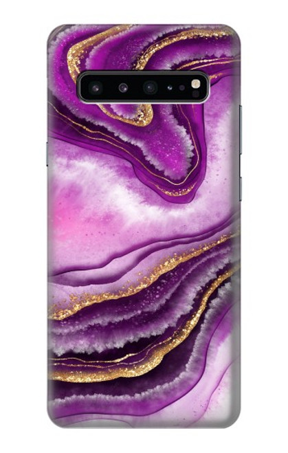 S3896 Purple Marble Gold Streaks Hülle Schutzhülle Taschen für Samsung Galaxy S10 5G